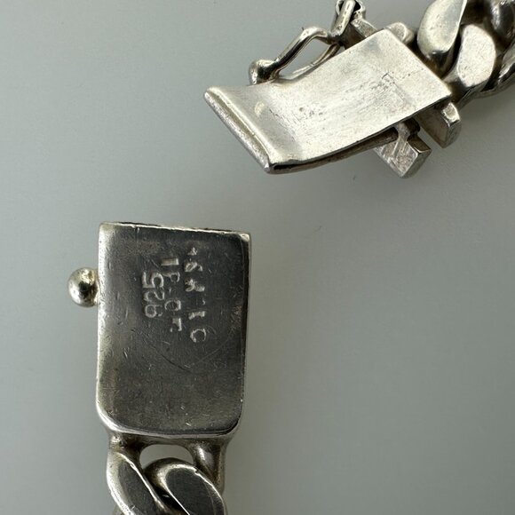 925 Sterling Silver Men's Heavy Cuban Chain Bracelet - 8.5", 49.32g - Picture 6 of 10